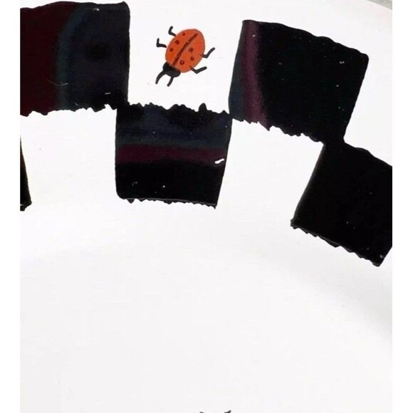 Golden Rabbit II 1999 Ladybug Plates Checkered Enamelware Jean Wilkes Set of 2 - Picture 5 of 10